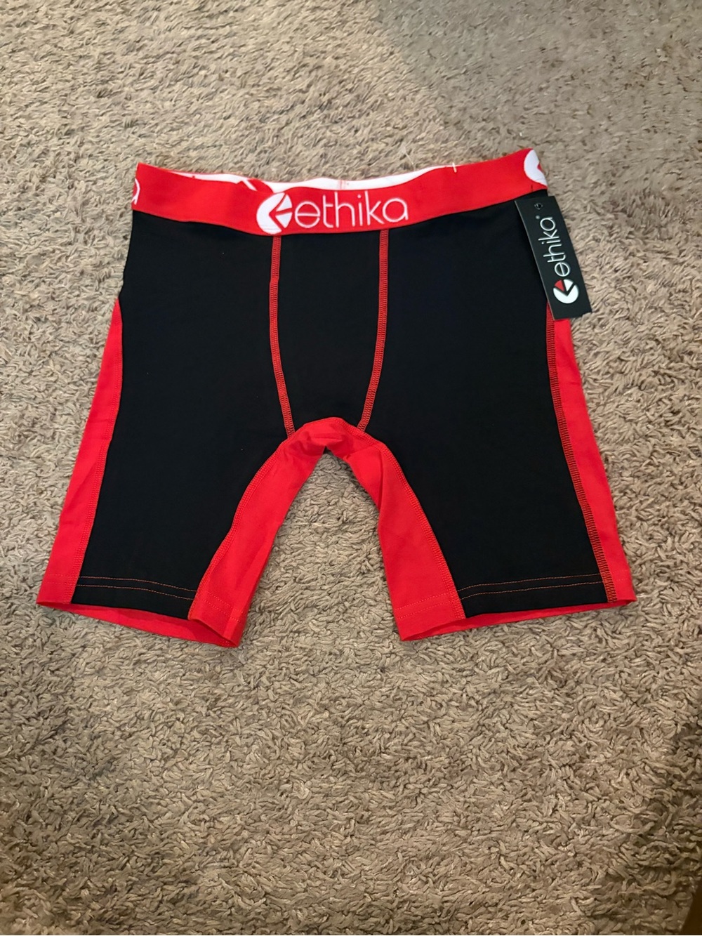 ethika Black & Red Men's Swim Trunks